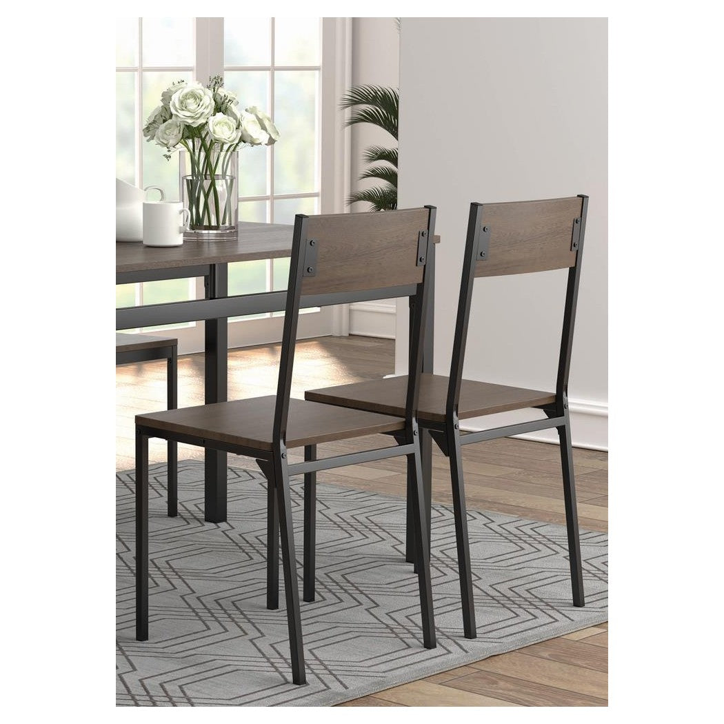 Lana 5-piece Dining Set Ark Brown and Matte Black 150505