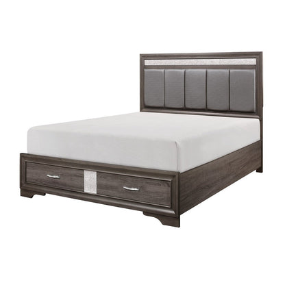 (3) Eastern King Platform Bed with Footboard Drawers 1505K-1EK*