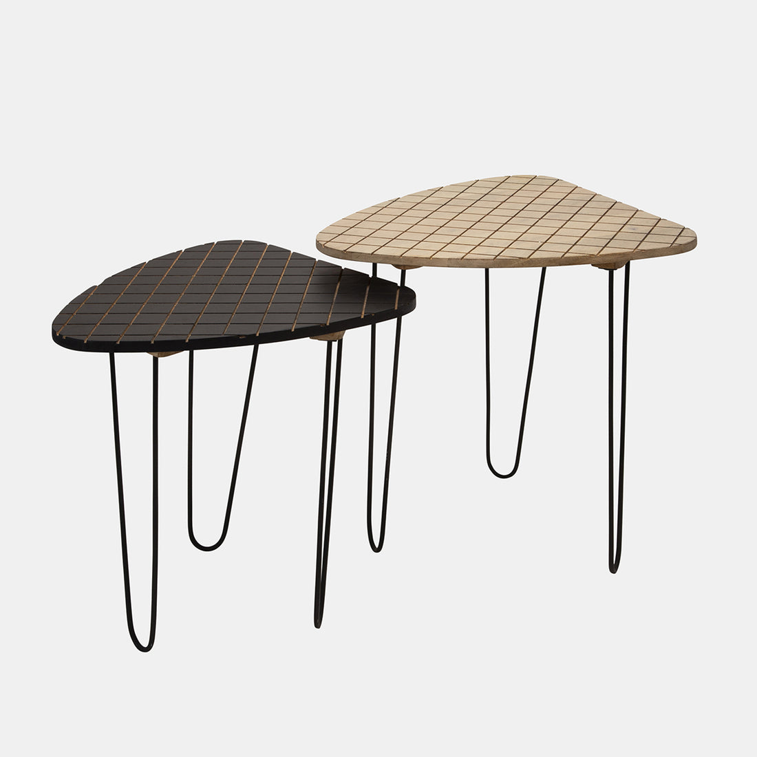 Sagebrook Home S/2 Wood/metal 18/20&quot; Black/white Checkered Table