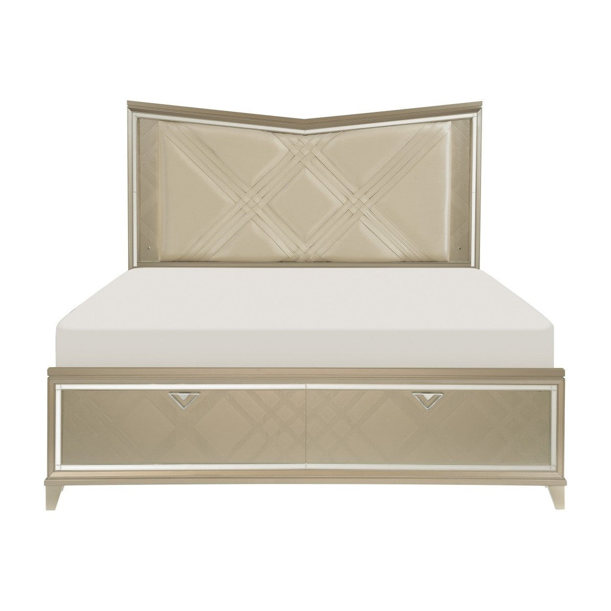 (3) Eastern King Platform Bed with LED Lighting and Footboard Storage 1522K-1WFEK*