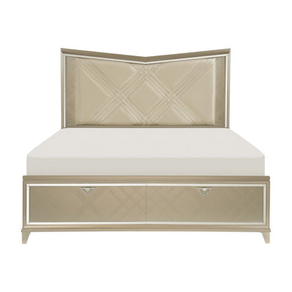 (3) Eastern King Platform Bed with LED Lighting and Footboard Storage 1522K-1WFEK*