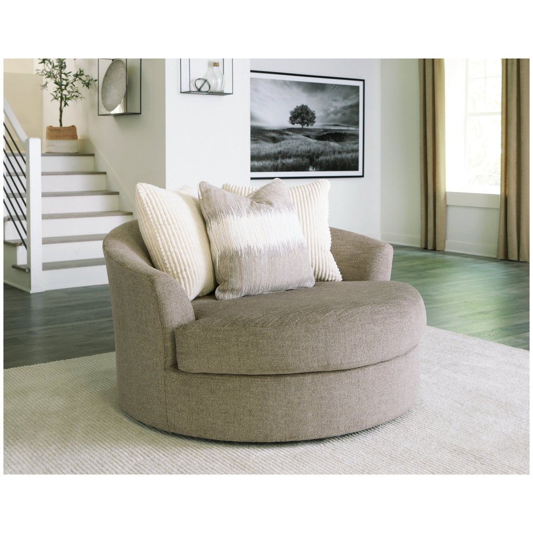 Creswell Oversized Swivel Accent Chair Ash-1530521