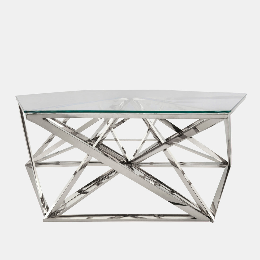 Sagebrook Home Metal Hexagon Coffee Table, Silver