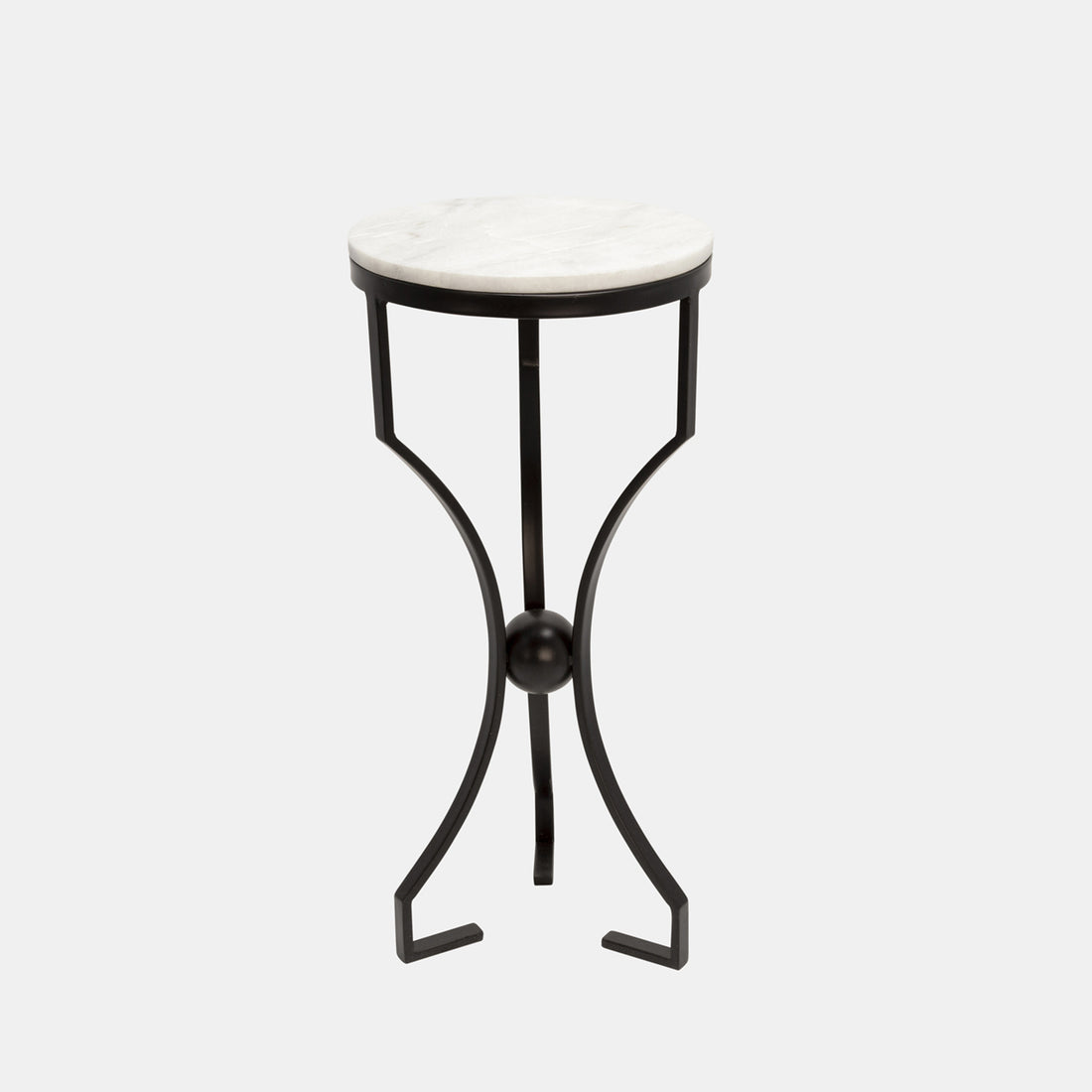 Sagebrook Home Metal/marble, Hourglass Shaped  Legs Table, Black
