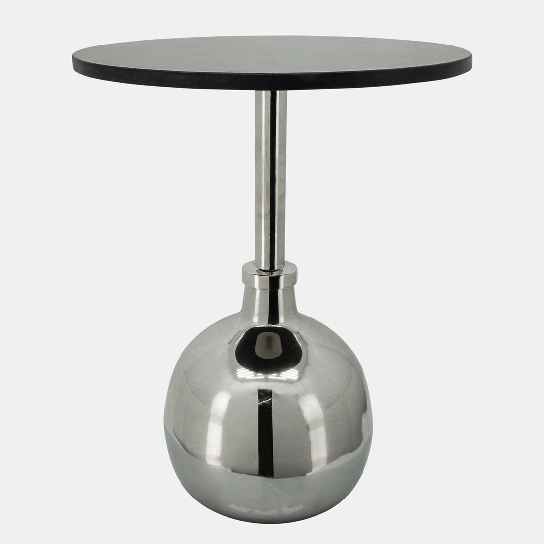 Sagebrook Home 22&quot; Metal Side Table W/ Orb Base, Nickel