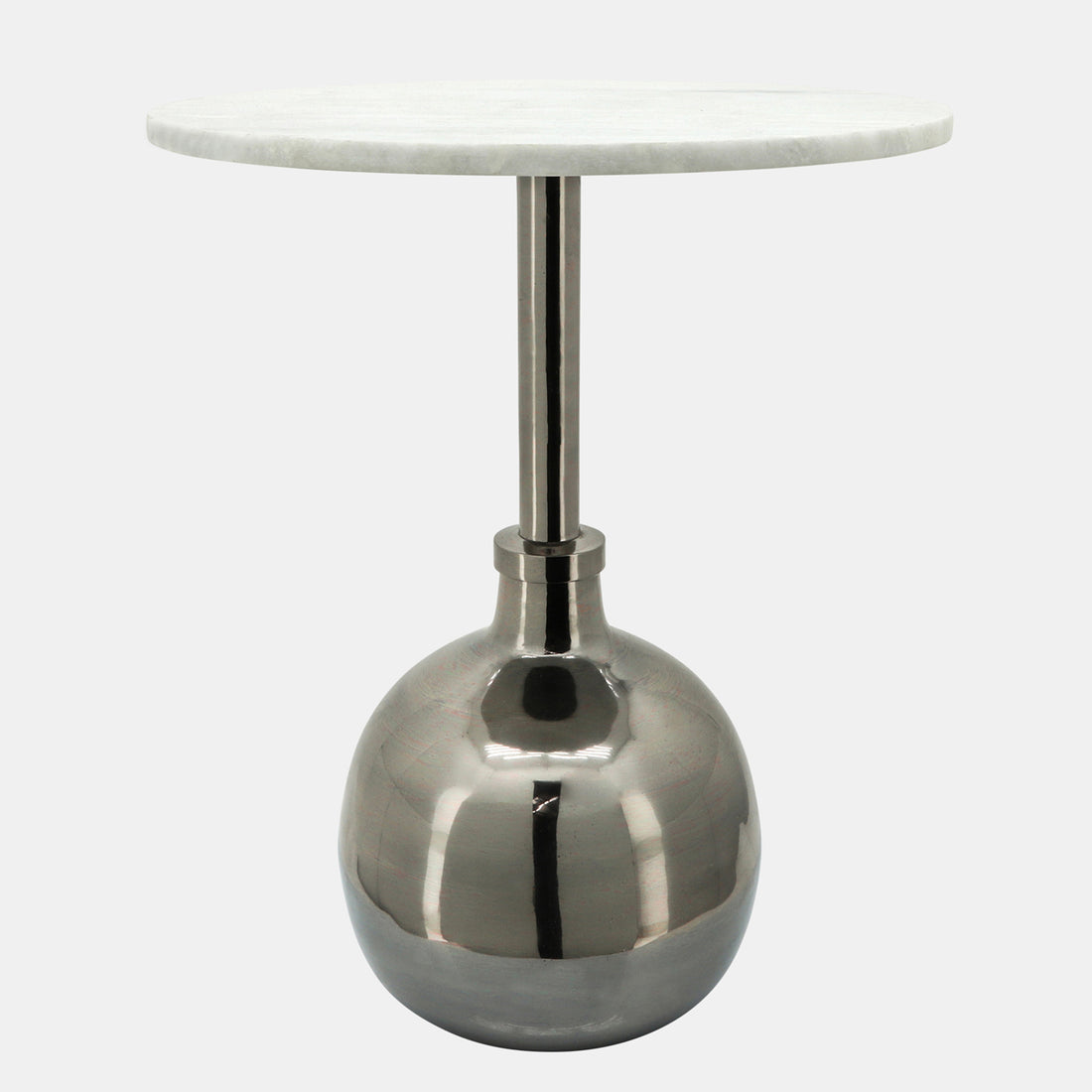 Sagebrook Home 22&quot; Metal Side Table W/ Orb Base, Gunmetal