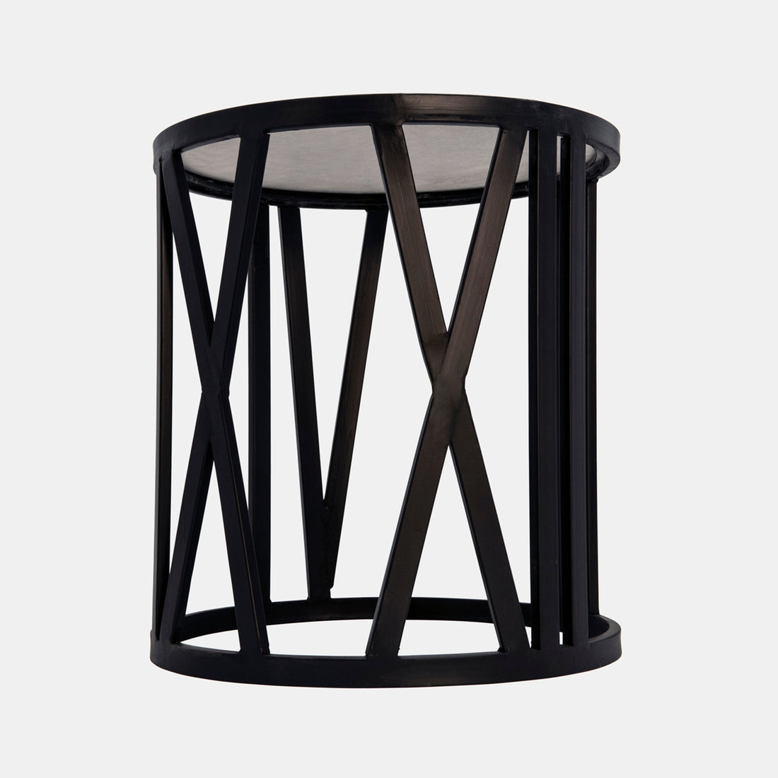Sagebrook Home 19&quot; Round Side Table, Black/white