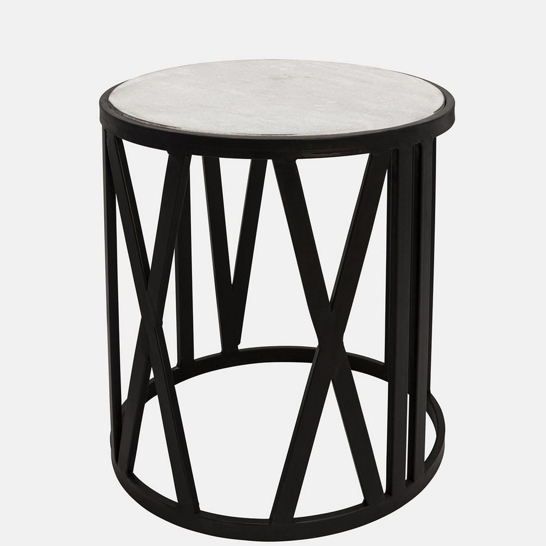 Sagebrook Home 19&quot; Round Side Table, Black/white