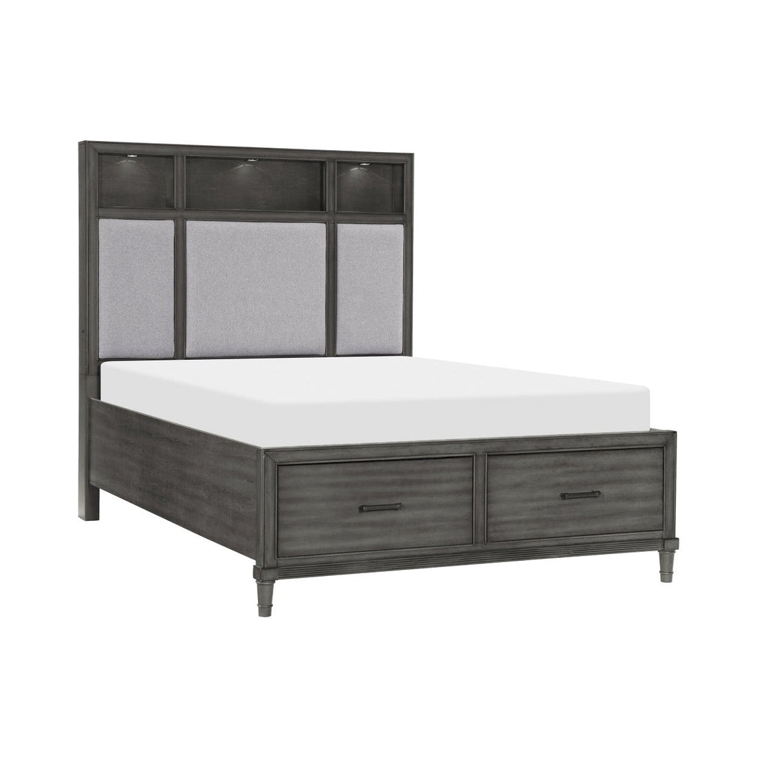 (3) QUEEN PLFM BED W/FB DRW, LED 1573-1*