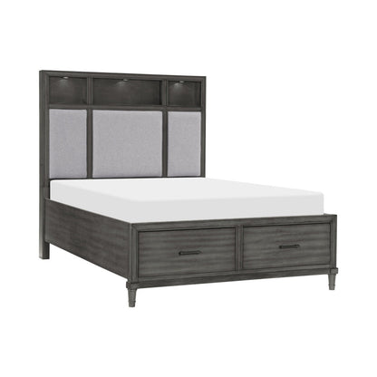 (3) QUEEN PLFM BED W/FB DRW, LED 1573-1*