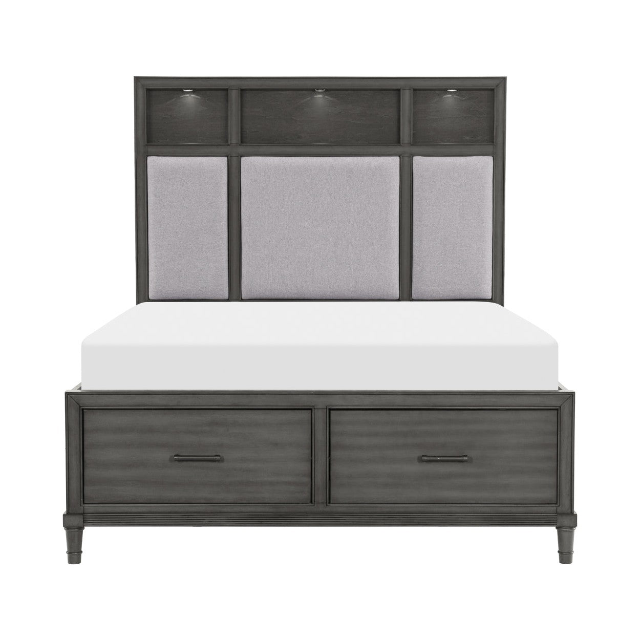(3) QUEEN PLFM BED W/FB DRW, LED 1573-1*