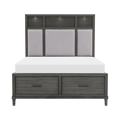 (3) QUEEN PLFM BED W/FB DRW, LED 1573-1*