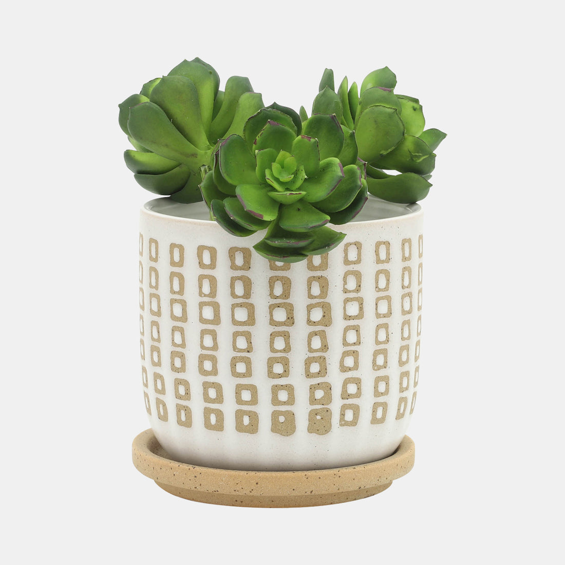 Sagebrook Home Cer S/2 5/6&quot; Planter W/ Saucer,sand
