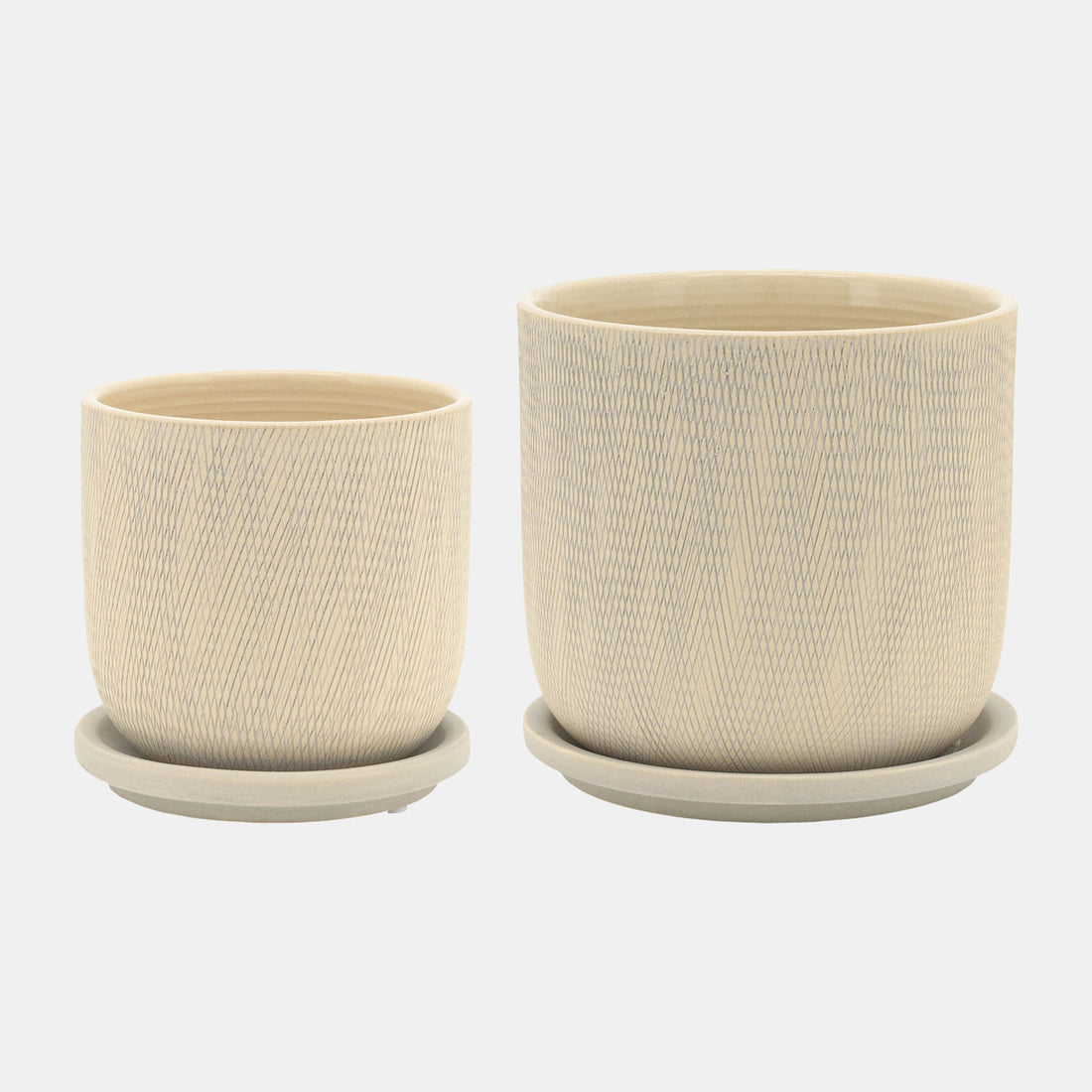 Sagebrook Home S/2 5/6&quot; Mesh Planter W/ Saucer, Sage