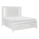(3) California King Platform Bed with LED Lighting and Footboard Storage 1616WK-1CK*