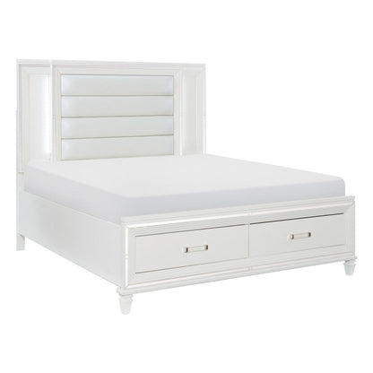 (3) California King Platform Bed with LED Lighting and Footboard Storage 1616WK-1CK*
