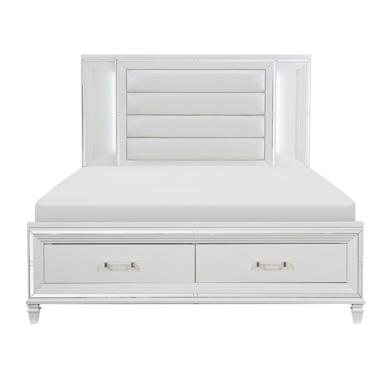 (3) California King Platform Bed with LED Lighting and Footboard Storage 1616WK-1CK*