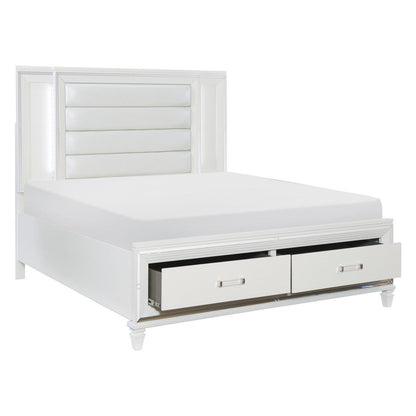 (3) California King Platform Bed with LED Lighting and Footboard Storage 1616WK-1CK*