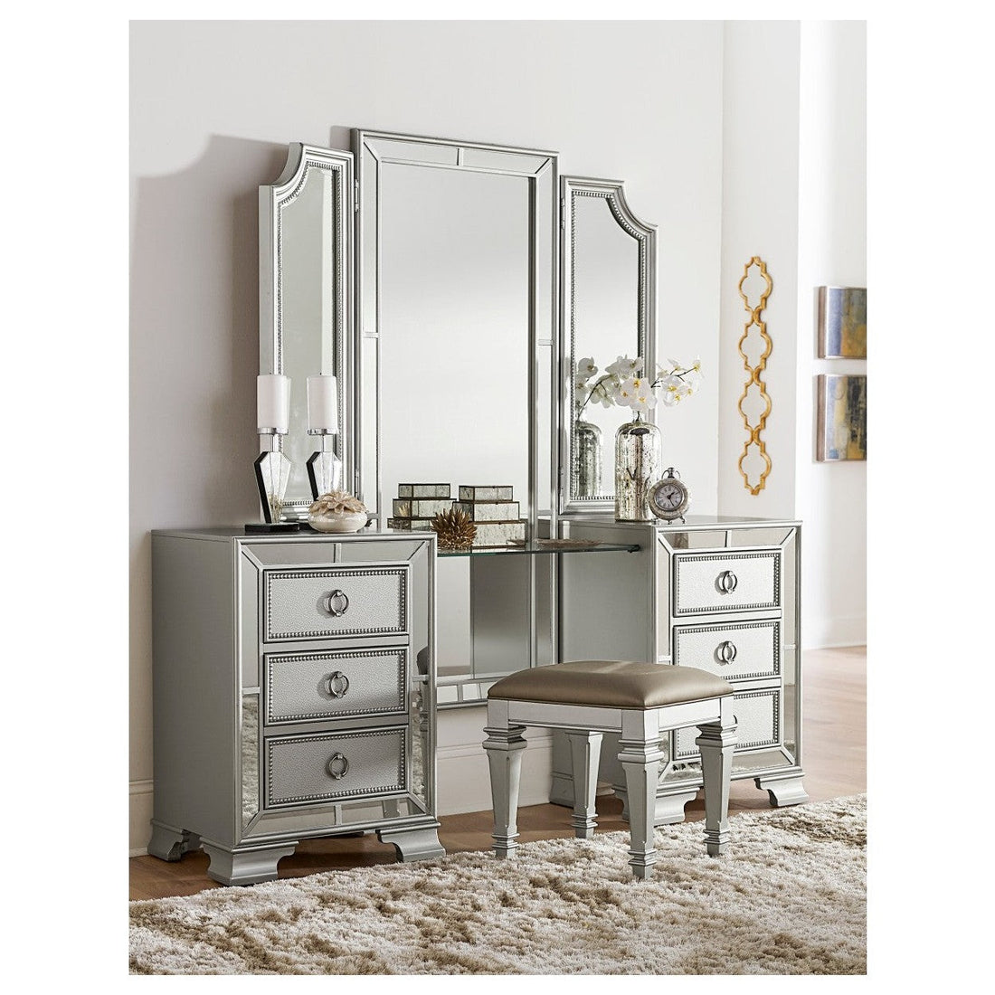 (3) Vanity Desk &amp; Mirror 1646-15*