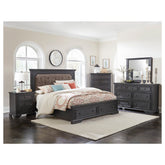 (3) Queen Platform Bed with Footboard Drawers 1647-1*