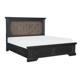 (3) Queen Platform Bed with Footboard Drawers 1647-1*