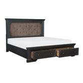 (3) Queen Platform Bed with Footboard Drawers 1647-1*