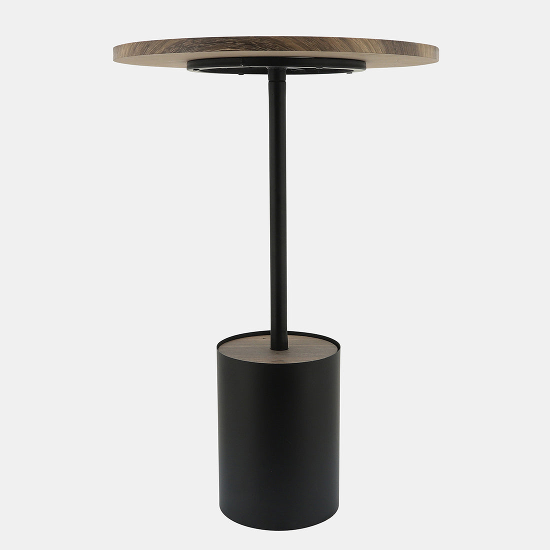 Sagebrook Home Metal, 24&quot;h Side Table Wooden Top, Black/brown