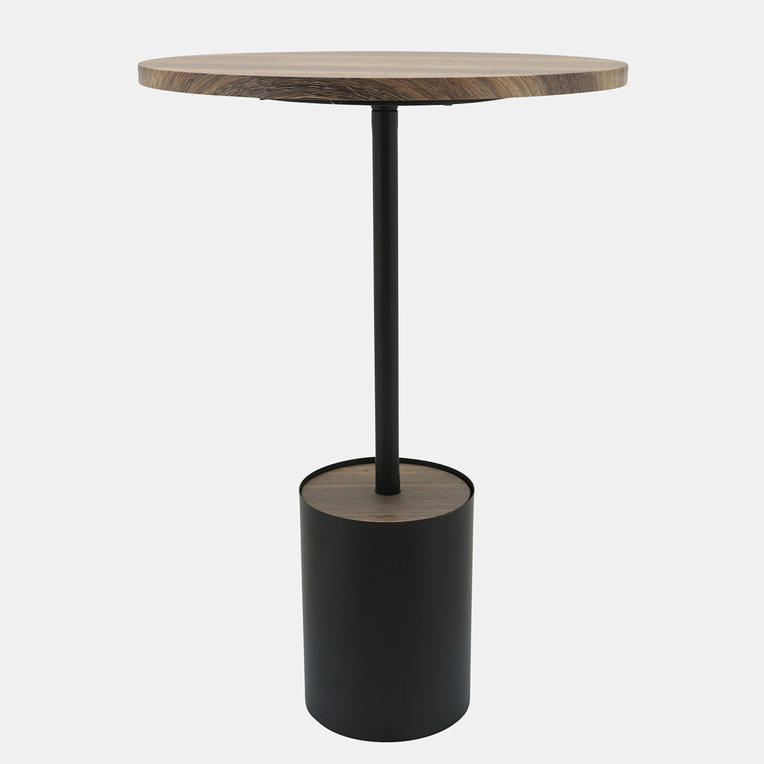 Sagebrook Home Metal, 24&quot;h Side Table Wooden Top, Black/brown