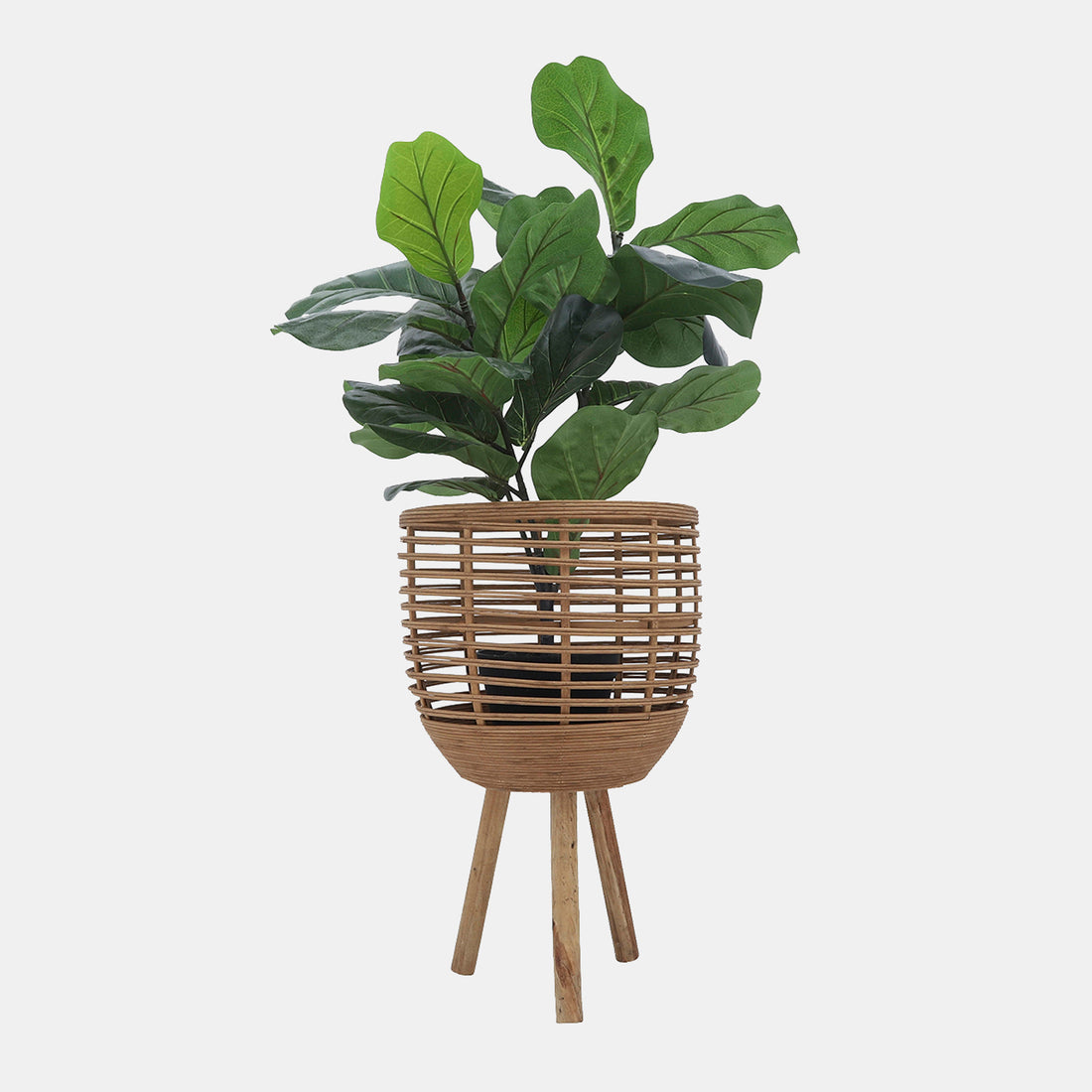 Sagebrook Home Bamboo, S/2 11/13&quot;d Woven Planters, Brown