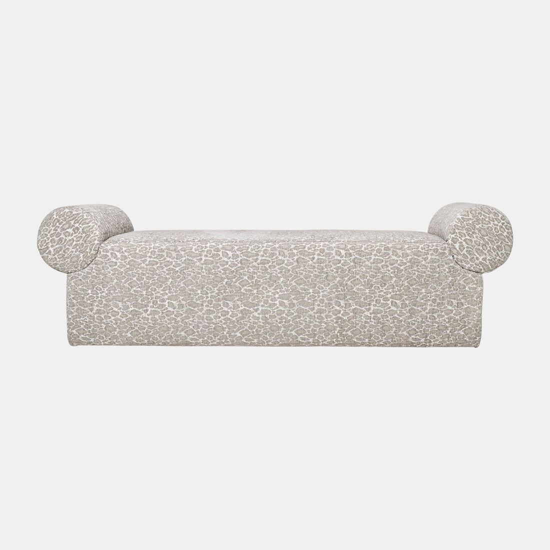 Sagebrook Home Flared Arms Bench  - Gray Leopard