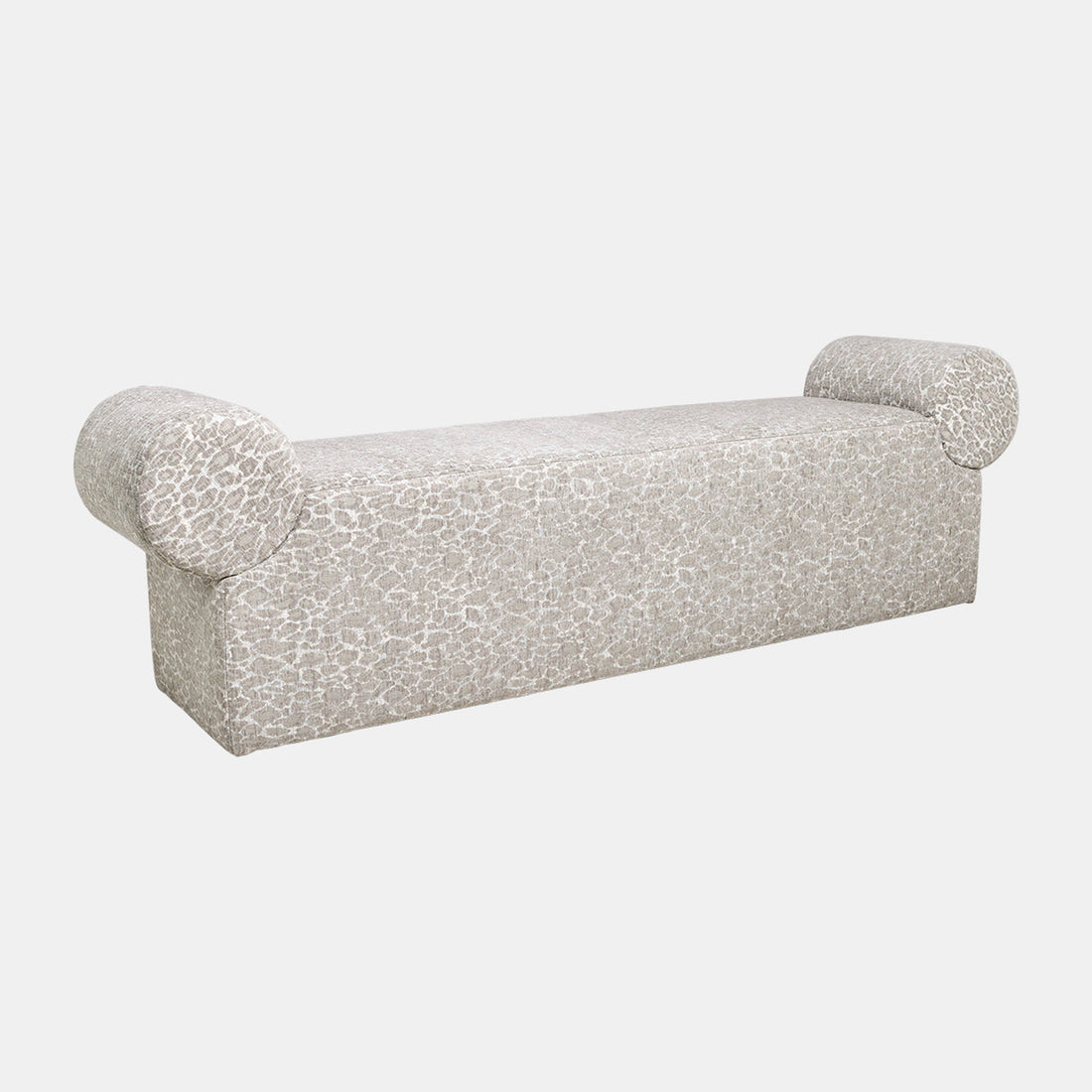 Sagebrook Home Flared Arms Bench  - Gray Leopard