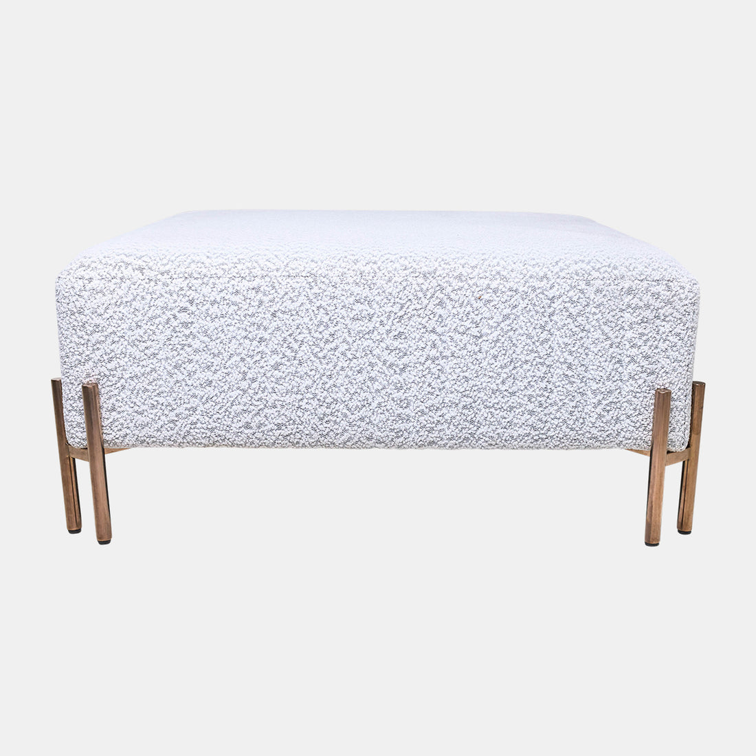 Sagebrook Home Square Ottoman - White/black Kd
