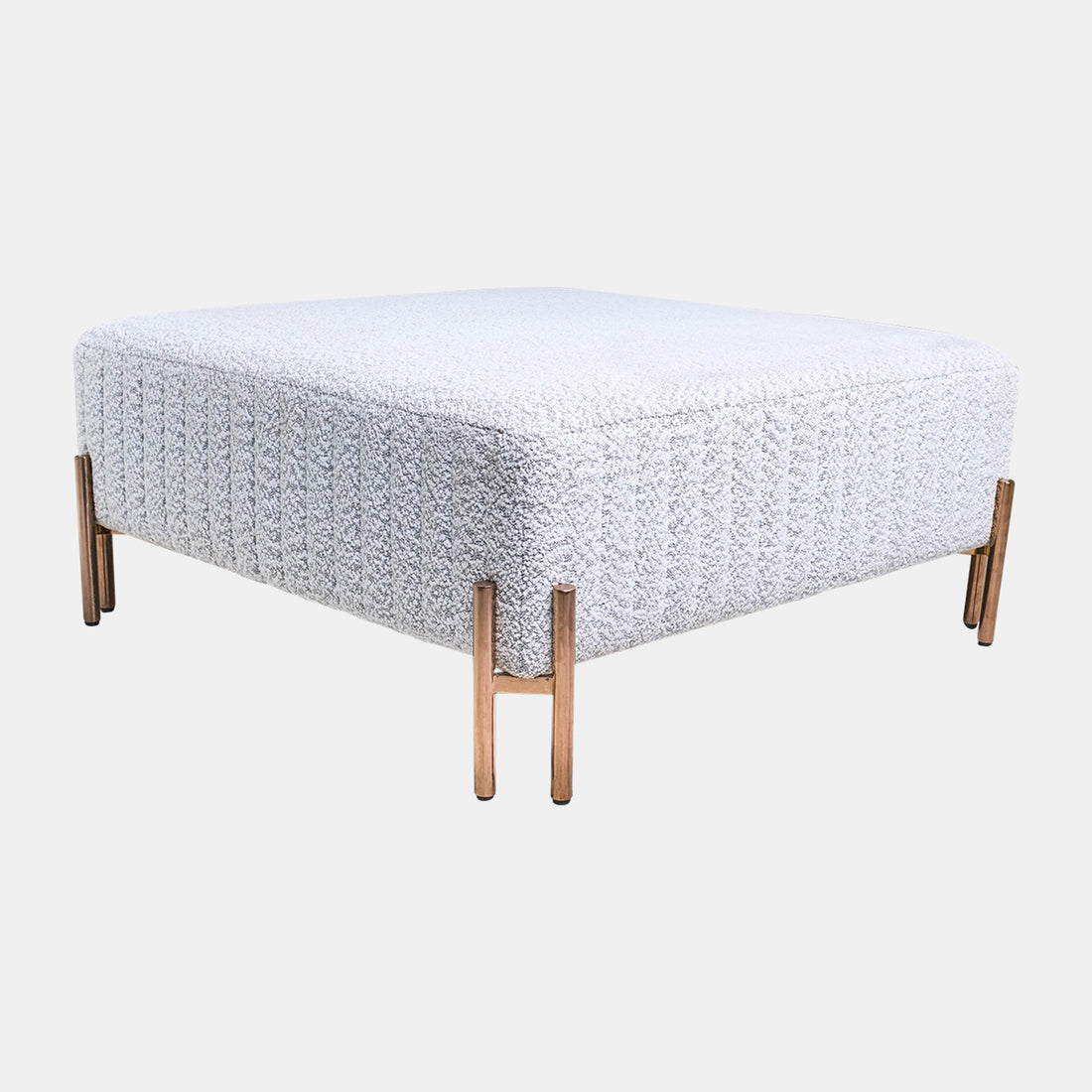 Sagebrook Home Square Ottoman - White/black Kd