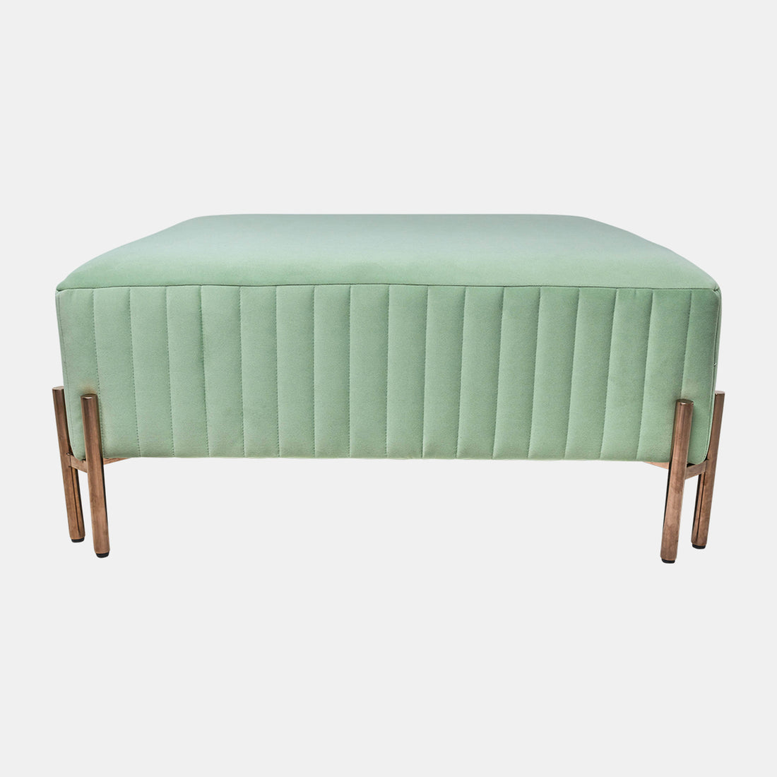 Sagebrook Home Square Ottoman - Green Kd