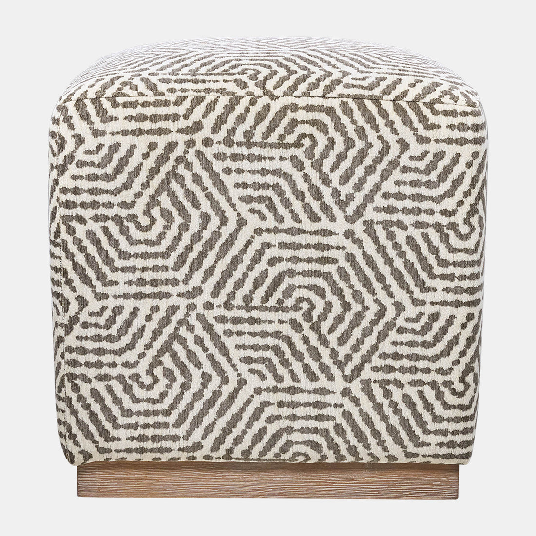 Sagebrook Home 20x20 Animal Print Square Ottoman, Brown