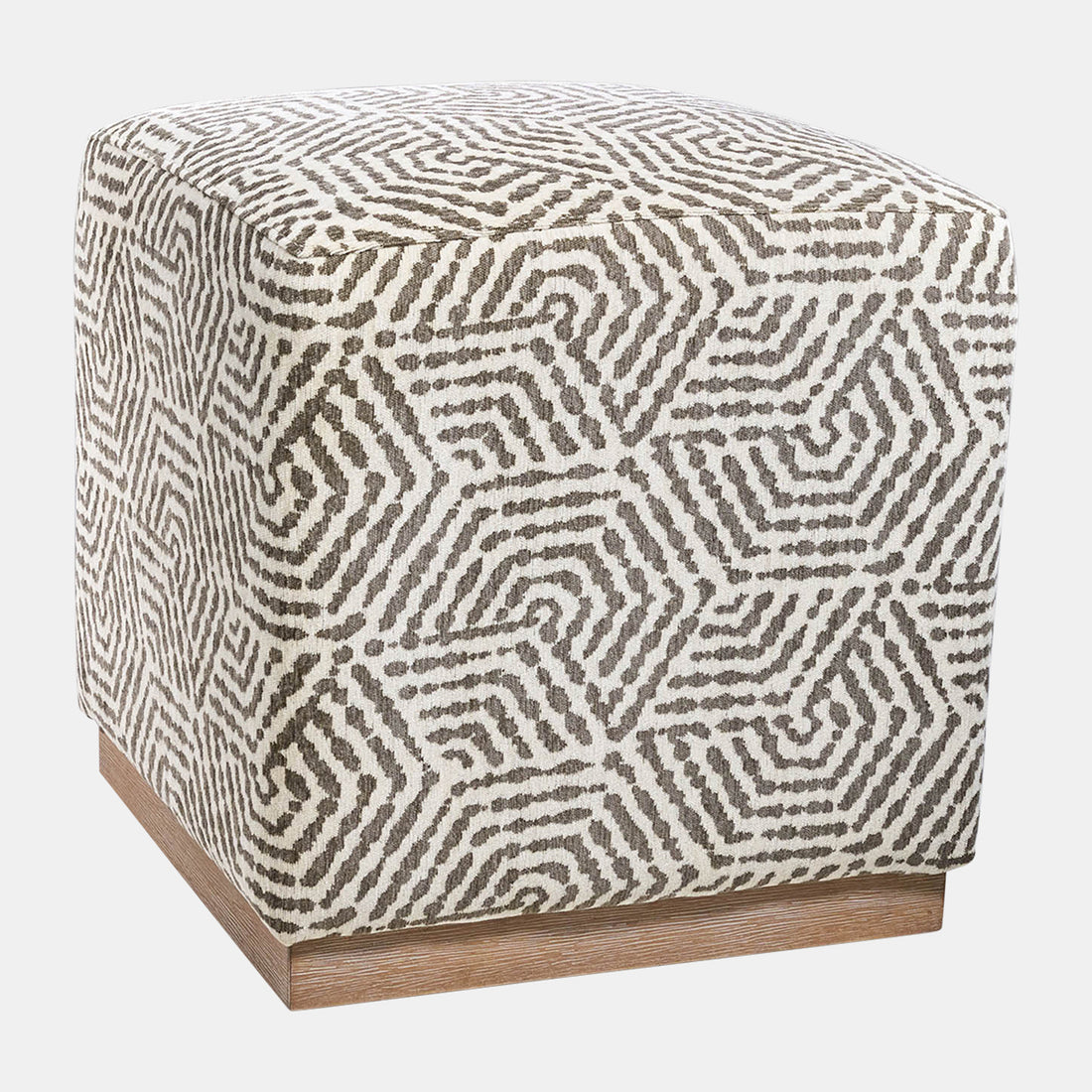 Sagebrook Home 20x20 Animal Print Square Ottoman, Brown