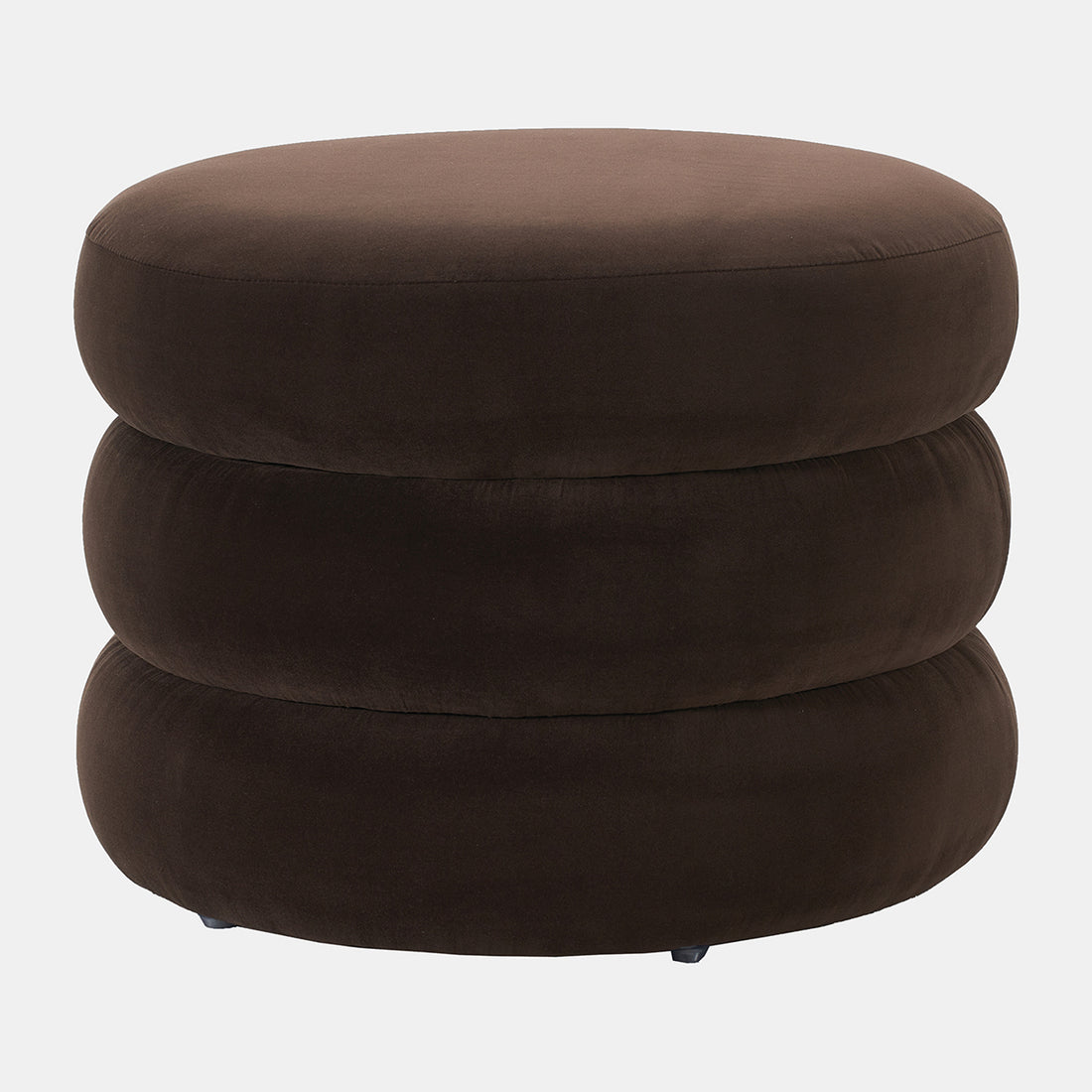 Sagebrook Home 23x17 Triple Tiered Round Ottoman, Brown