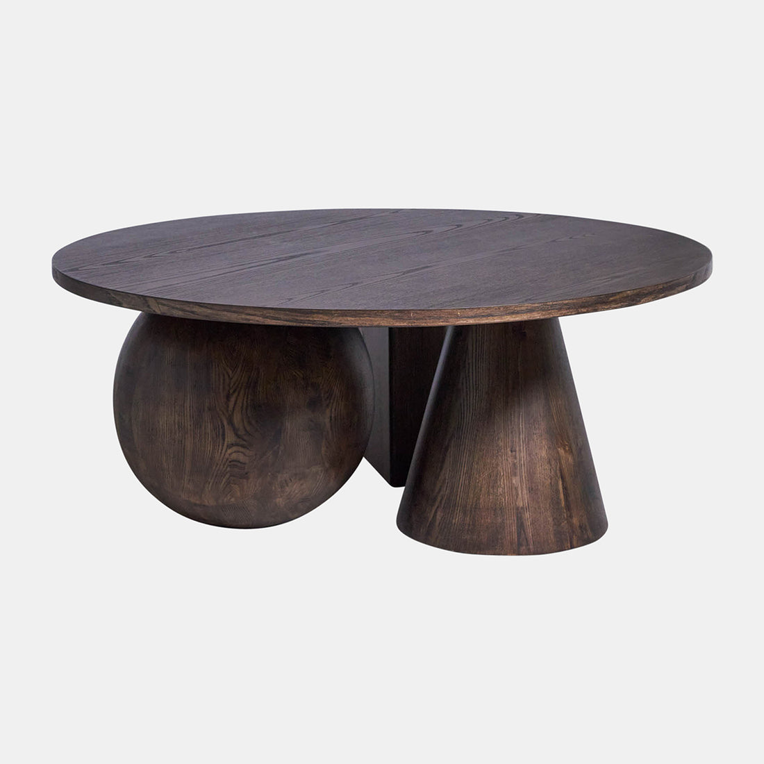 Sagebrook Home Geometric Shaped Legs Coffee Table, Brown Kd