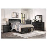 (3) CK PLFM BED W/ FB DRAWERS 1714KBK-1CK*