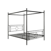 QUEEN SIZE CANOPY METAL BED, ROUND POST, 3A 1758-1