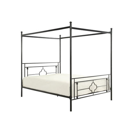 QUEEN SIZE CANOPY METAL BED, ROUND POST, 3A 1758-1