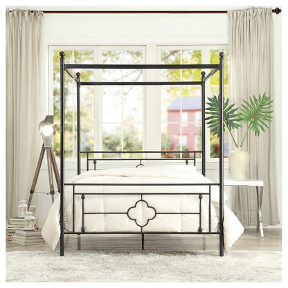 QUEEN SIZE CANOPY METAL BED, ROUND POST, 3A 1758-1