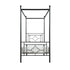 TWIN SIZE CANOPY METAL BED, ROUND POST,3A 1758T-1