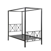 TWIN SIZE CANOPY METAL BED, SQ POST, 3A 1759T-1