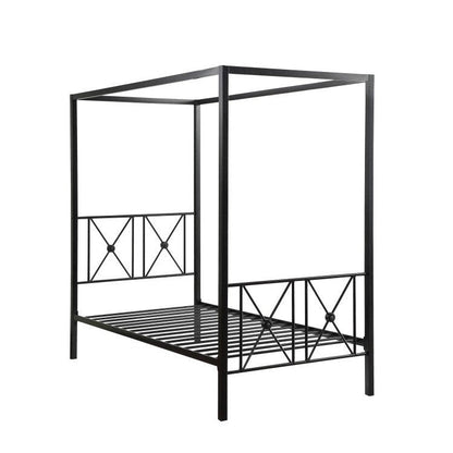 TWIN SIZE CANOPY METAL BED, SQ POST, 3A 1759T-1