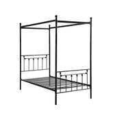 TWIN SIZE CANOPY METAL BED, ROUND POST, 3A 1761T-1