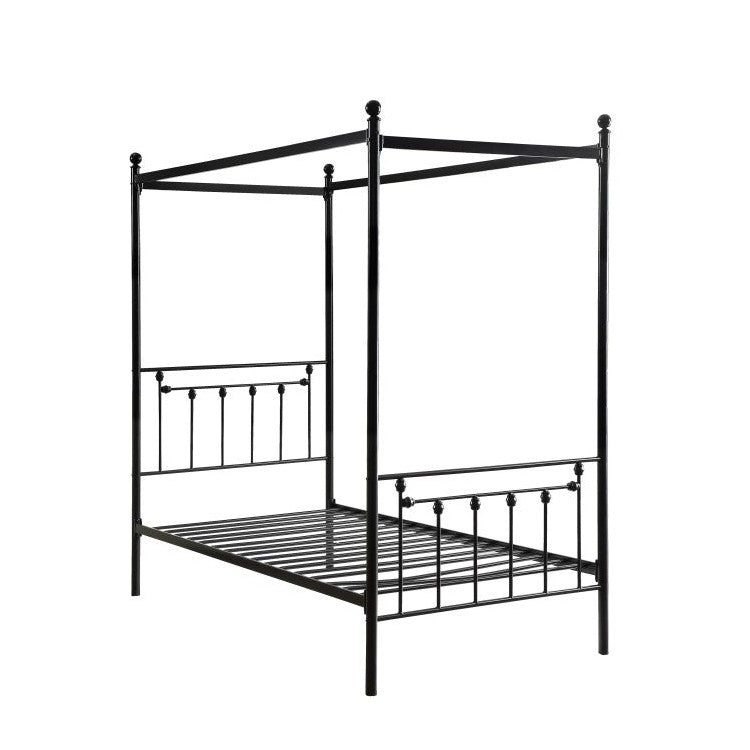 TWIN SIZE CANOPY METAL BED, ROUND POST, 3A 1761T-1