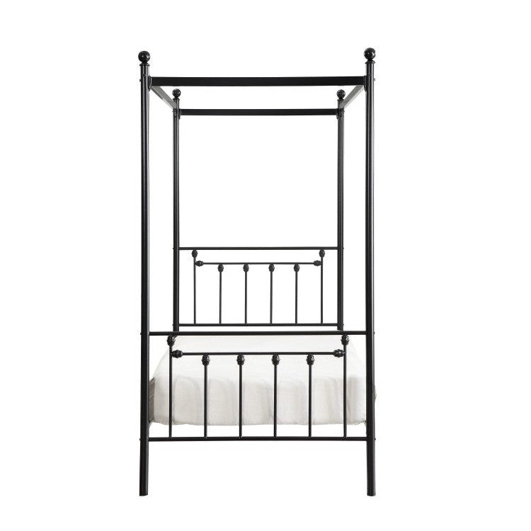 TWIN SIZE CANOPY METAL BED, ROUND POST, 3A 1761T-1