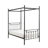 TWIN SIZE CANOPY METAL BED, ROUND POST, 3A 1761T-1