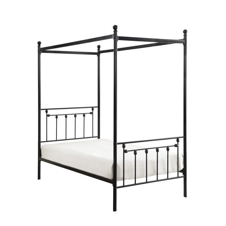 TWIN SIZE CANOPY METAL BED, ROUND POST, 3A 1761T-1